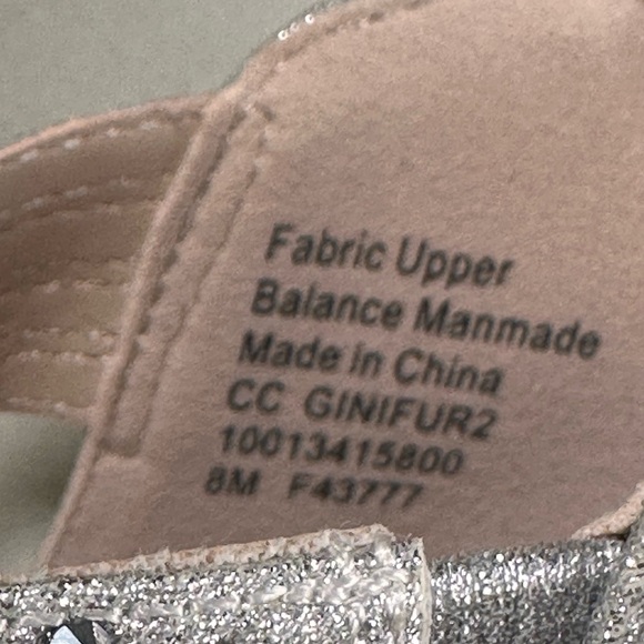 Charter Club Ginifur Wedge Sandal Womens SZ 8 Wide Silver Glitter Pearl NWB - Picture 4 of 6